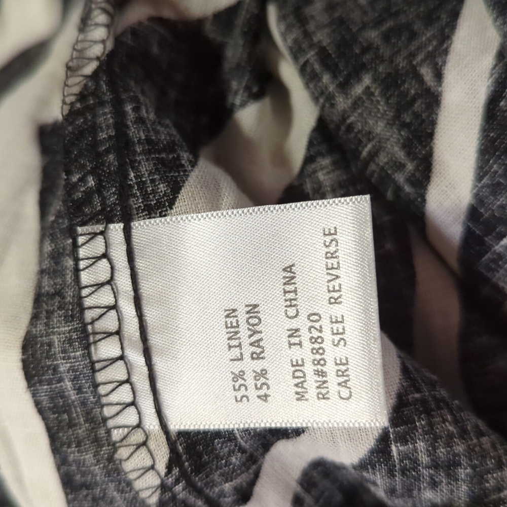 Rachel Zoe Linen Blend Zebra Print Pull On Ankle Tie Pants Medium NWT - Picture 7 of 9